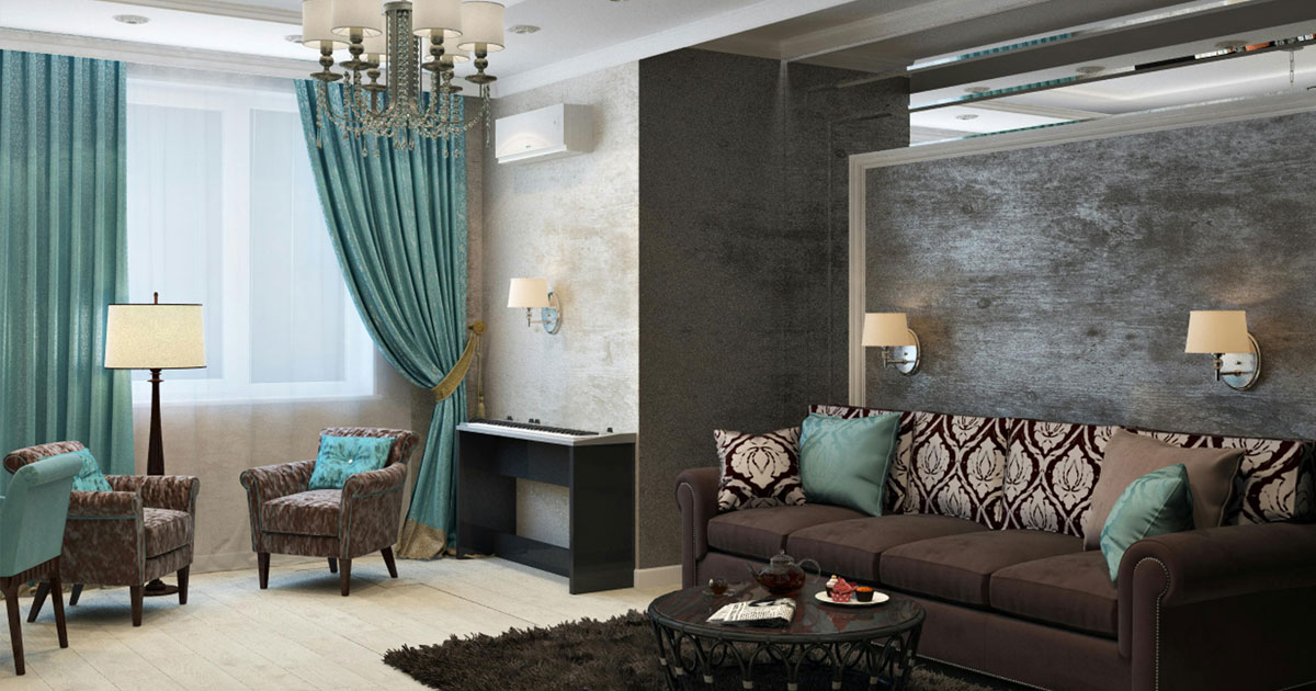 Wohnungssanierung mit einem elegant eingerichteten Wohnzimmer.